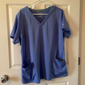 HH Works by Healing Hands Scrub Top, XL, Ceil Blue
